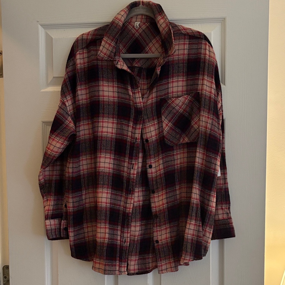 BP Plaid Button Down Shirt - Red and Black
